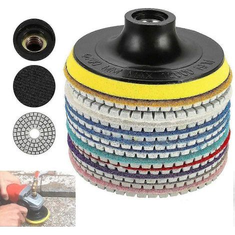 Ensemble complet de 12 pièces de papiers abrasifs et de tampons de ponçage. ainsi que de disques de polissage diamantés (1/5)