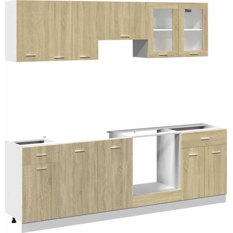 Maison Exclusive - Set Mobili da Cucina 8pz “Lyon” Rovere Sonoma in Truciolato