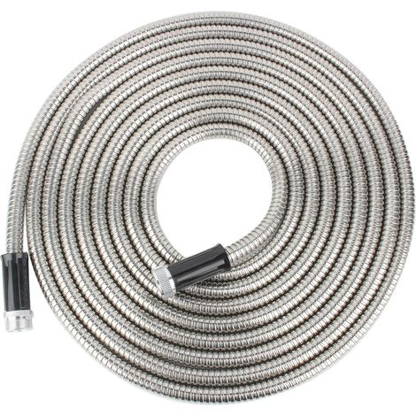Tuyau d'arrosage en acier inoxydable 304, flexible, léger et anti-torsion (7,6 m) (1/5)