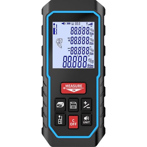 Télémètre laser infrarouge, boîtier robuste en ABS, mesure de distance et d'angle, adapté aux mesures extérieures sur les chantiers de construction, précis, portable et facile à utiliser.