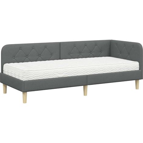 Maison Exclusive - Cornice del letto ad angolo Grigio scuro 80 x 200 cm Tessuto