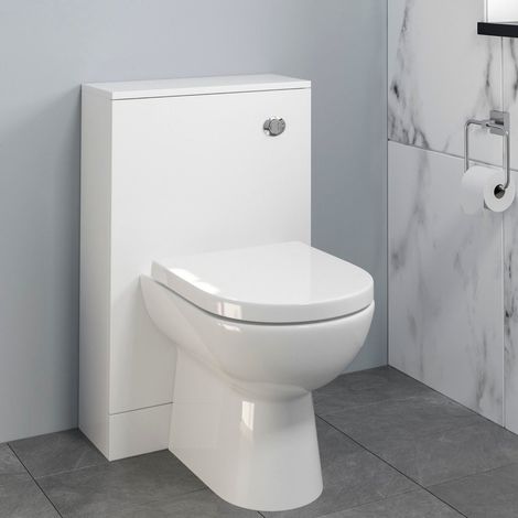 Bathroom Modern Toilet Concealed Cistern Pan Soft Close White 500mm (1/5)
