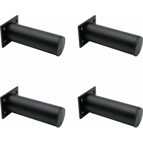 Ensemble de 4 pieds de meubles réglables noir mat , en alliage d'aluminium 38x120 mm, pieds de meuble TV pour table basse d'armoire, pied de support pour canapé de meuble