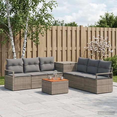 Set di divani 8 pz Grigio e Grigio Scuro 55 x 55 x 37 cm vidaXL (1/5)