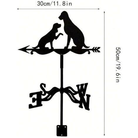 Deux chiens indicateur de direction du vent décoration de jardin indicateur de direction de cour bannière tapisserie décoration de chambre drapeau (1/4)