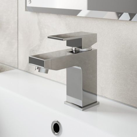 Bathroom Cloakroom Basin Sink Mono Mixer Tap Single Lever Handle Chrome (1/6)