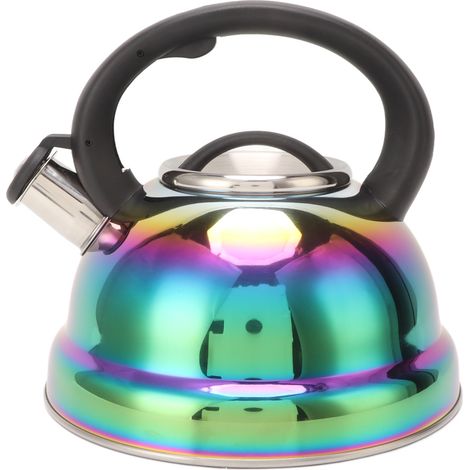 Bouilloire sifflante 3L en acier inoxydable avec poignée ergonomique et sifflement pour le thé et l'eau bouillante (1/5)