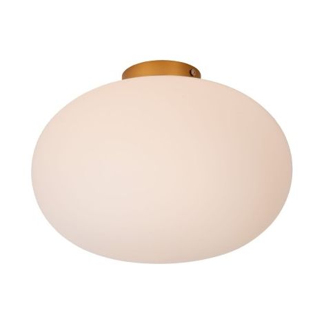 Plafonnier globe opale blanc/or Elysee E27 40W Lucide
