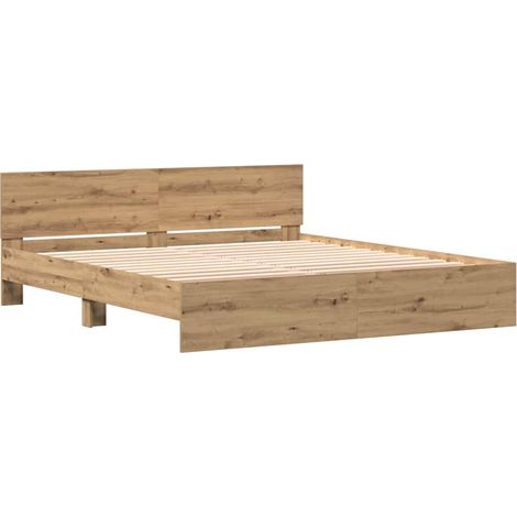 Telaio del Letto con testiera Rovere artigianale 180 x 200 cm vidaXL