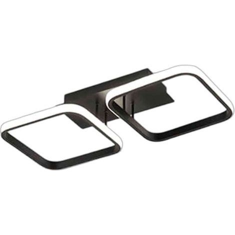 Plafonnier LED moderne, lampe de plafond LED, luminaires pour salon, cuisine, salle à manger, chambreNoir carré, lumière chaude