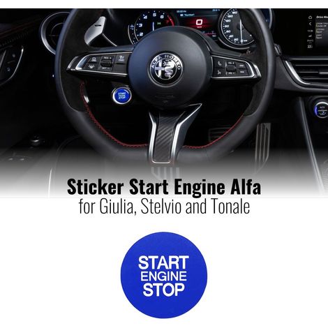 Adesivi Start Engine per Alfa Romeo Giulia Stelvio e Tonale, 2 Pezzi - Colore: BLU