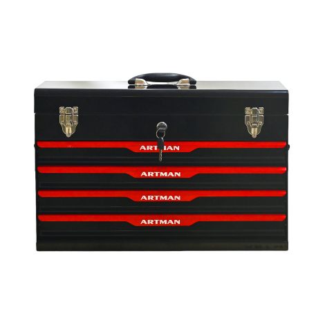 Caja de herramientas de acero de 20 pulgadas con cajones – caja de almacenamiento de herramientas con cierre metálico – armario de herramientas con recubrimiento de polvo (NEGRO) (1/5)