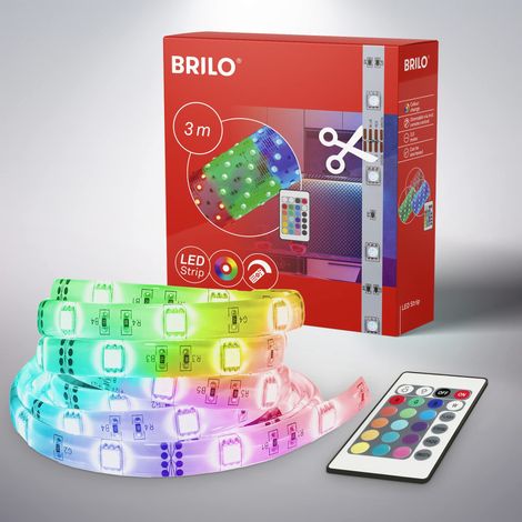 Ruban LED autocollant multicolore - led stripe télécommandée - dimmable et avec changement de couleur - 90 x 0.16 W - longueur : 300 cm Blanc (1/5)