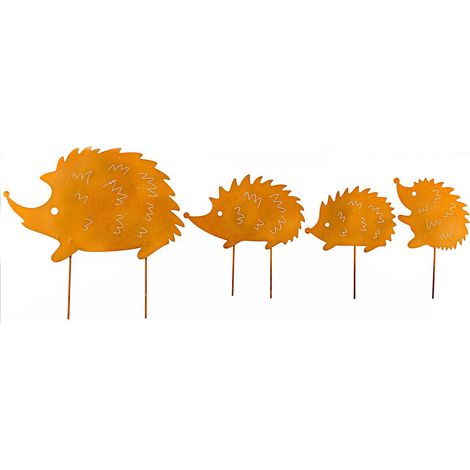 [4 Décorations Hérisson] Pot de Fleurs Rustique Art Fer Silhouette Hérisson Déco Maison et Jardin (1/5)