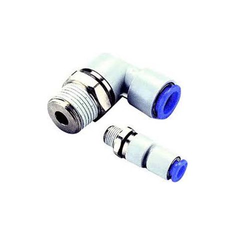 Adaptateur fileté coudé SMC KSL vers Enfichable 10 mm R 1/4 Mâle ( Prix pour Paquet de 2 )