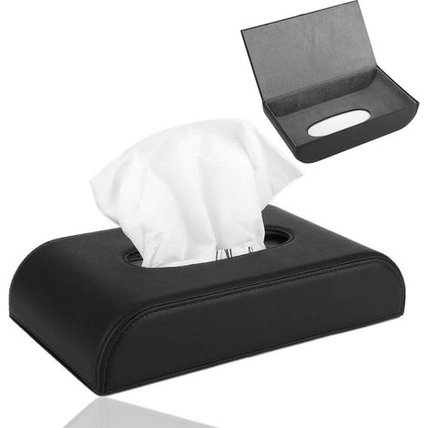 Tissting Auto-Taschentuchbox, elegante, universelle, rutschfeste Box aus PU-Leder zur praktischen Aufbewahrung, multifunktionaler Taschentuchhalter für Autofahrer und Familien