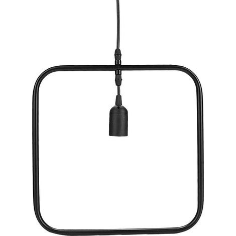 Lampada a sospensione E27 – geometrica – struttura in ferro nero – LED – bar/sala da pranzo – quadrata