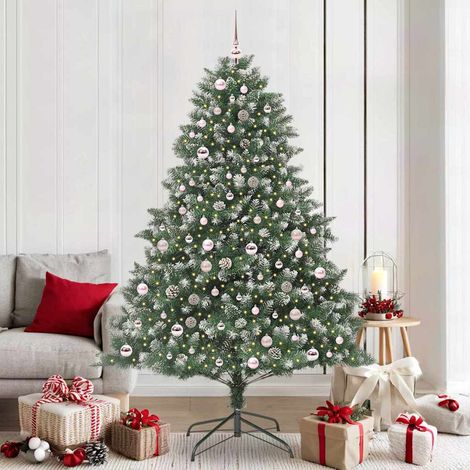 Künstlicher Weihnachtsbaum mit 300 LEDs mit Ständer Grün 210 cm