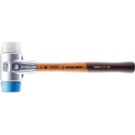 HALDER SIMPLEX maza de TPE blando / superplástico con carcasa de aluminio y mango de madera de alta calidad - D=40 mm - 3117.040