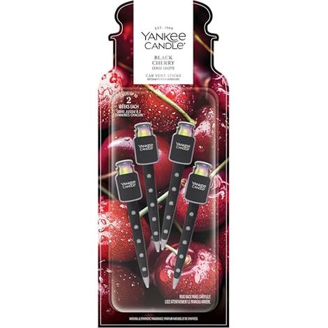 Yankee Candle  Car Jar  Black Cherry  Para coches y espacios pequeños en casa  Hasta 30 días