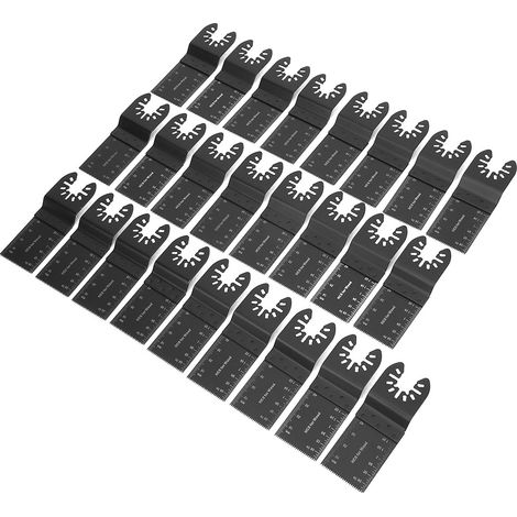 25-teiliges Set Sägeblätter aus Kohlenstoffstahl, gerade, Holzbearbeitungszubehör, schwarz, multifunktional, 34 mm (1/5)