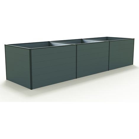 GFP Hochbeet Kräuter-Gemüse-Beet KINGSIZE DANIELA Aluminium - 351 x 99 x 77 cm - Anthrazit - formstabil und witterungsbeständig mit Aluminium-Hohlkammerprofilen