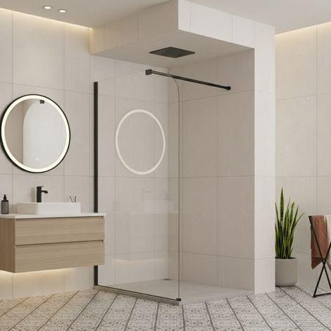Paroi de douche italienne Clear - 120 x 195 cm - Noir - GAUCHE - LUCIA (1/5)