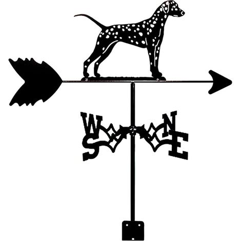 Balancier girouette chien peint en acier inoxydable, chien tacheté,Pour jardin, maison, abris de jardin