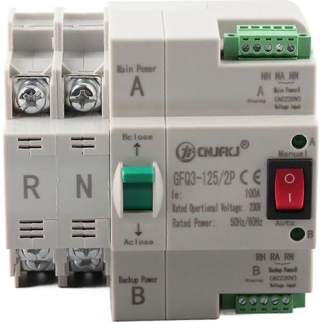 Automatischer Dual-Power-Umschalter 2P Schnellumschaltung PC AC 230V für Heim und Fabrik