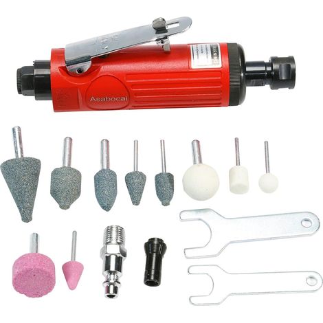 Kit ponceuse pneumatique droite 22000 tr/min, sortie arrière, pinces 1/4" (1/5)
