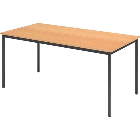 bümö Kantinentisch Serie-V Rechteck: 160x80 cm Buche/Schwarz (1/5)
