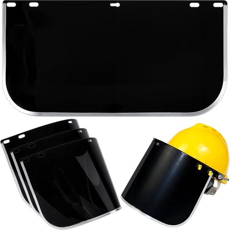 4Pcs Lentilles pour Écran Facial 39.5x20cm Remplacement de Visière de Protection Pvc Teintée Écran Facial Complet Remplacement de Visière Sécurité Noire pour Soudage Meulage DIY (1/5)