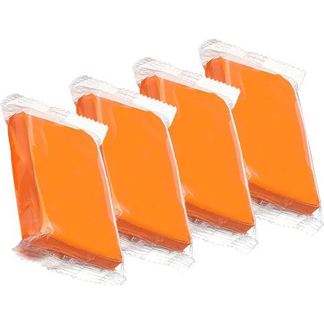Barre d'argile de décontamination pour voiture (4 pièces) - Nettoyage de la rouille et des fientes d'oiseaux - 100 g - Matériau flexible - Orange - Pour pare-chocs, jantes, vitres, sols et vitres (1/5)
