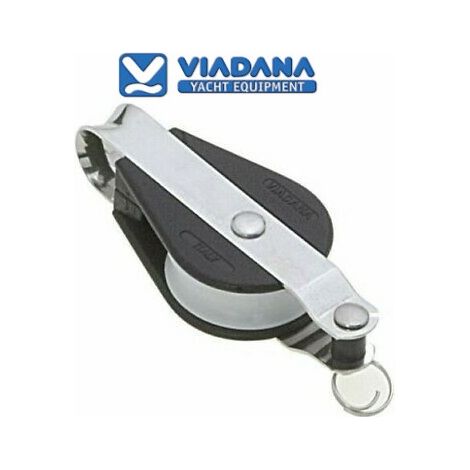 Poulie simple b block 8mm avec manille et ringot inox viadana