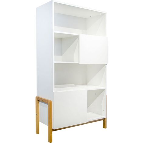 Librero 2 puertas Kocot Kids Victor - Blanco y Roble (1/3)