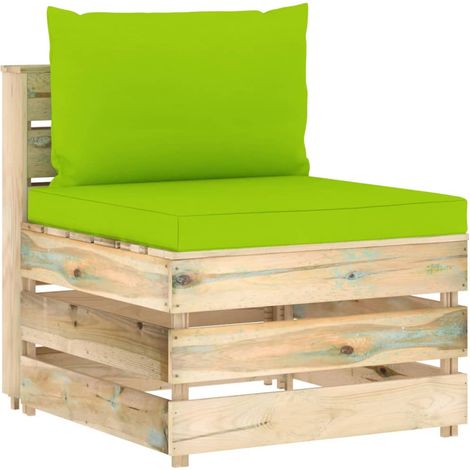 Canapé central sectionnel Contemporain - Sofa Divan Banquette - avec coussins Bois imprégné de vert Chic-590458 (1/4)