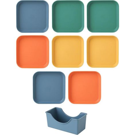 assiettes carrées en plastique pour apéritifs plateau à (1/5)