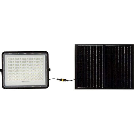 V-TAC VT-180W Faro led nero con pannello solare 20W e telecomando LED Proiettore con batteria sostituibile 4000K 3m Cavo - 7828 (1/5)
