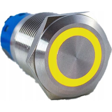 Pulsador biestable antivandálico 250V 5A 19x38MM amarillo (1/4)
