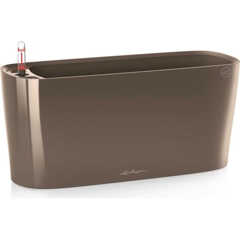 LECHUZA® Pflanzgefäße DELTA 20 Taupe hochglänzend All-in-One (1/5)