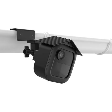 Étui en plastique + support de gouttière compatible avec caméra d'extérieur 4, étanche, souple, durable (caméra non incluse), coque en plastique + support, noir (1/5)