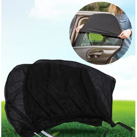 Rideau Pare-Soleil Voiture - Tissu Polyester - Dimensions Réglables 55-110 x 40 cm - Protection UV - Pour Fenêtres Latérales - Lot de 2 (1/4)