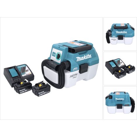 Makita DVC 750 LRM Akku Staubsauger LXT 18 V 67 mbar 7,5 l Brushless + 2x Akku 4,0 Ah + Ladegerät