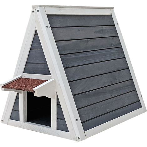 Cuccia gatto in legno con doppio ingresso 51 x 50,5 x 48,5 cm Casetta per gatti (1/5)
