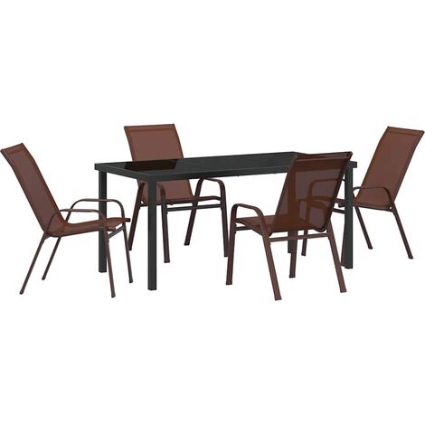 Ensemble de salle à manger pour jardin 5 pcs,Salon de jardin Marron CFW45033 (1/5)