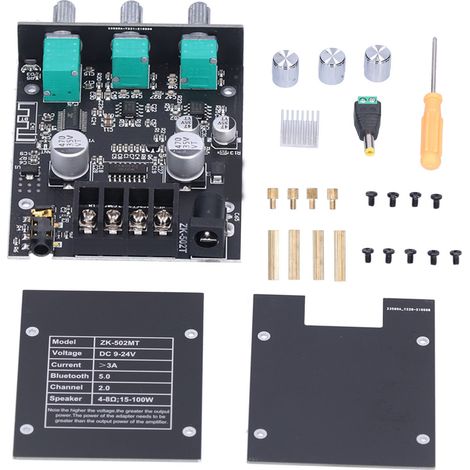 Module amplificateur stéréo 2.0 double canal 2x50W, ajustement mini haut/bas, carte audio DC 9-24V (1/5)