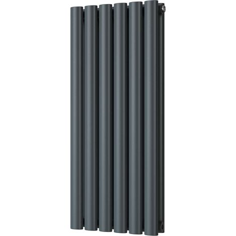 Omeara - Anthracite Designer Radiator H800mm x W348mm Double Panel