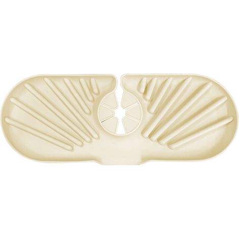 Rutschfeste Silikon-Armaturenmatte, Spritzschutz für Spülbecken, Tropfauffangschale für Küche und Bad, Farbe: Milchtee. (1/5)