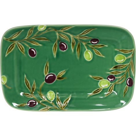 Table Passion - Plat rectangle Olive 34x22 cm