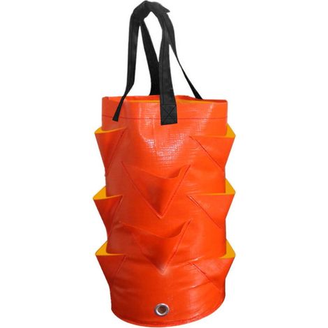 Sac De Culture - 30 L - À Double Fond Avec Orifices De Drainage - Poignées Renforcées - Pour Légumes Et Plantes - Vert Orange Jaune - 1 Pièce